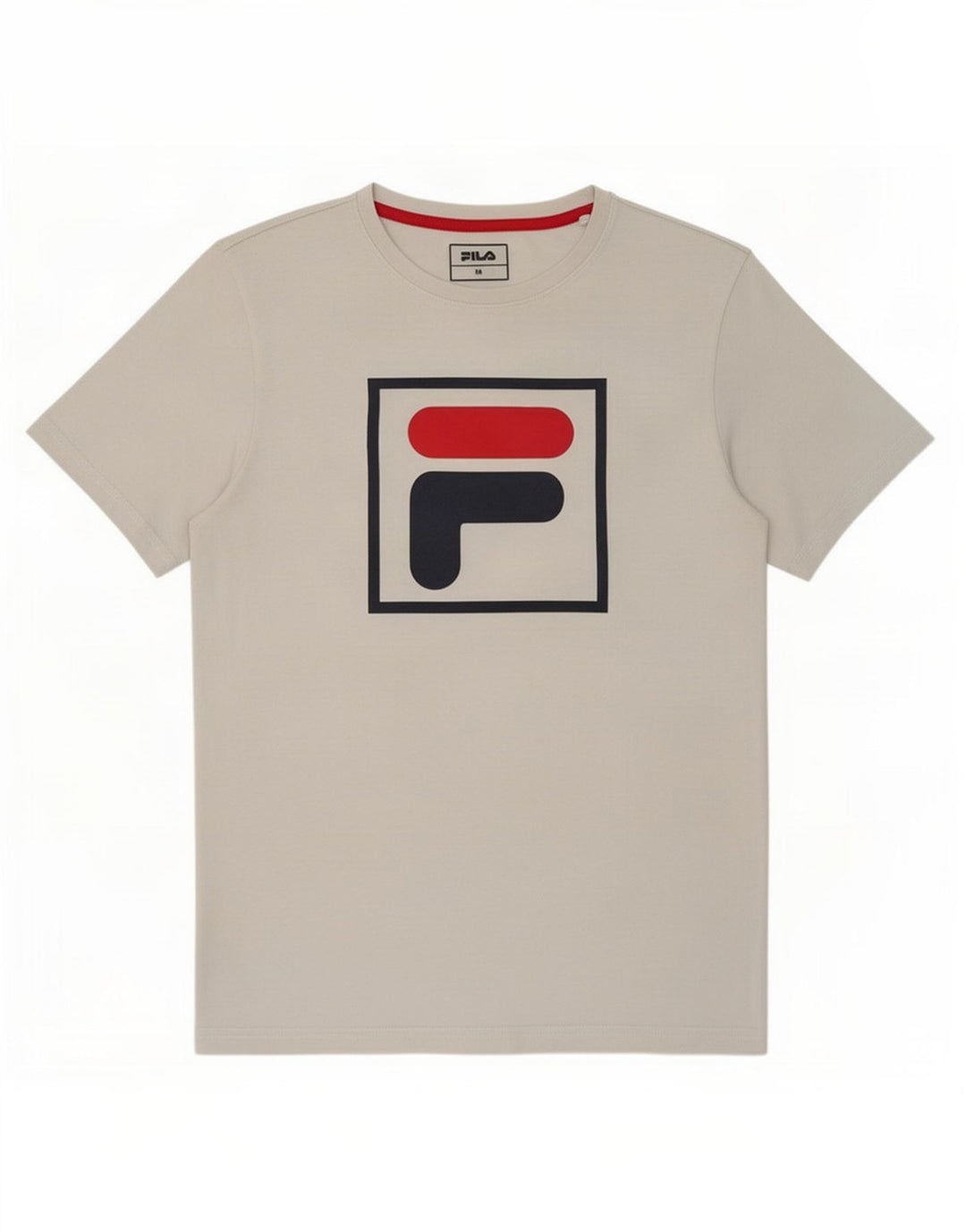 Fila Herre Grafisk T-Shirt Top Medium Hvid Bomuld