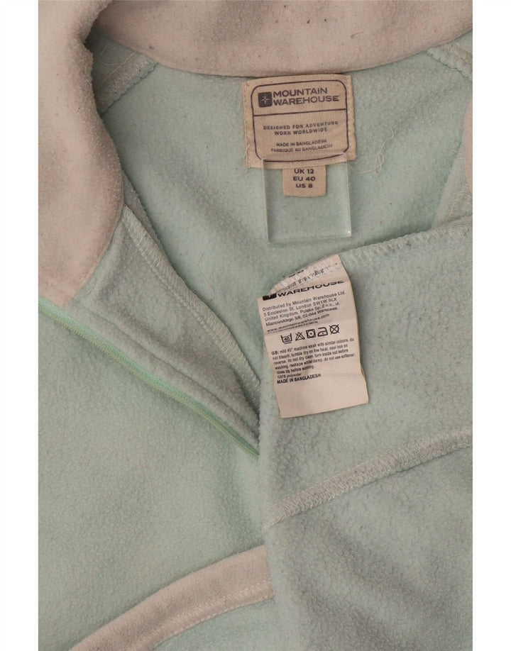 MOUNTAIN WAREHOUSE Womens Zip Neck Fleece Jumper UK 12 Medium Green