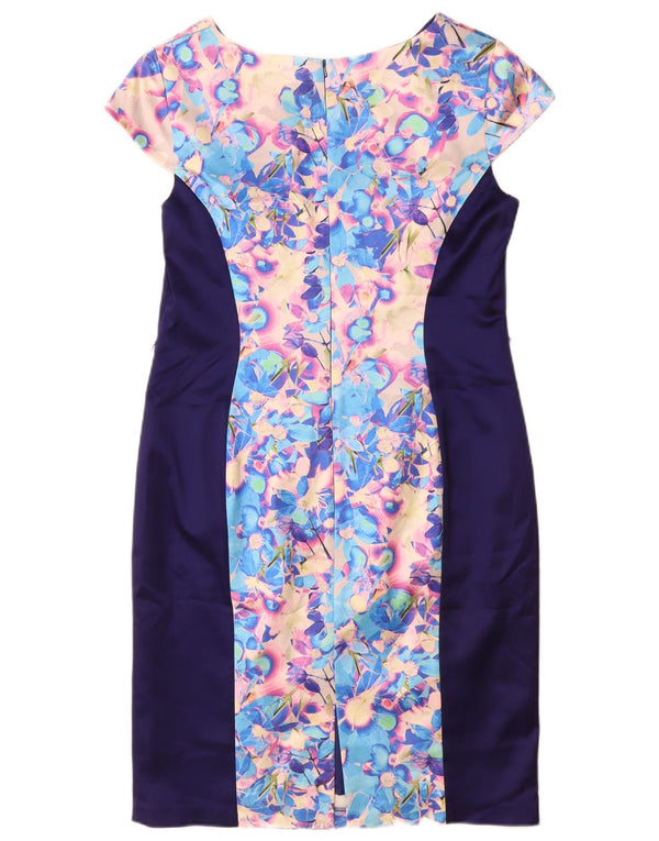 Coast Womens Sheath Dress UK 16 Large Navy Blue Floral Acetate