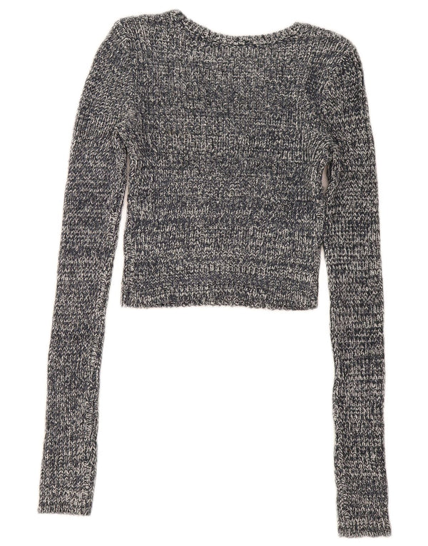 Abercrombie & Fitch Dame Boat Neck Jumper Sweater UK 10 Small Grey