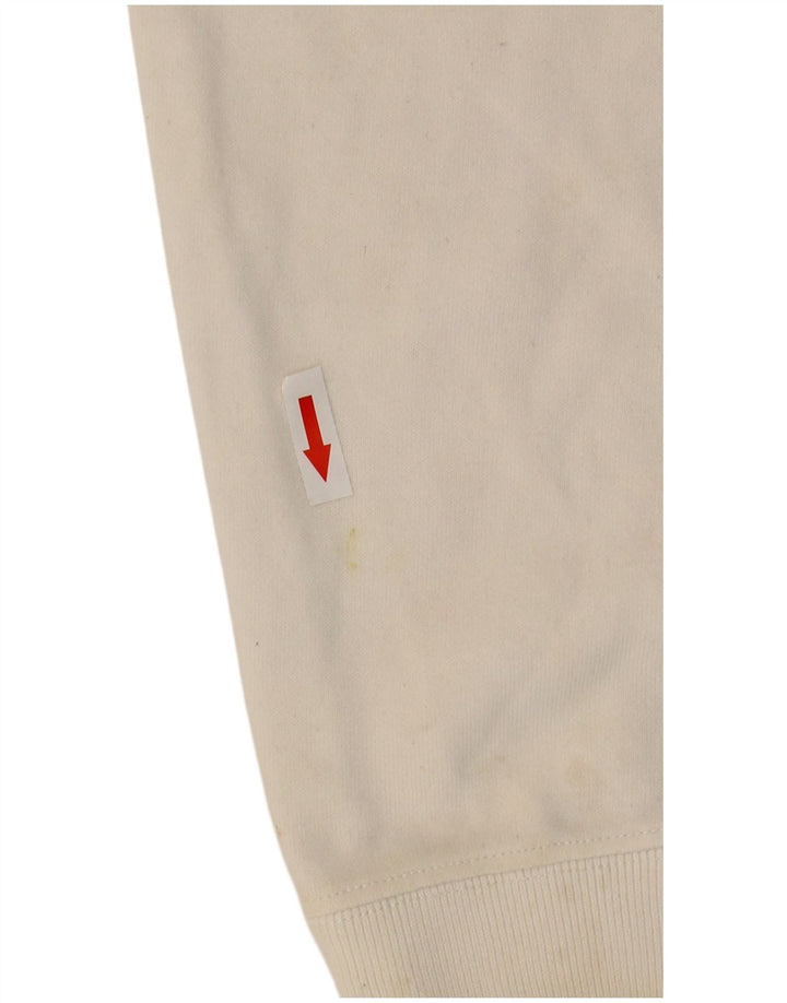 Champion Dame Zip Neck Sweatshirt Jumper UK 14 Medium White Bomuld