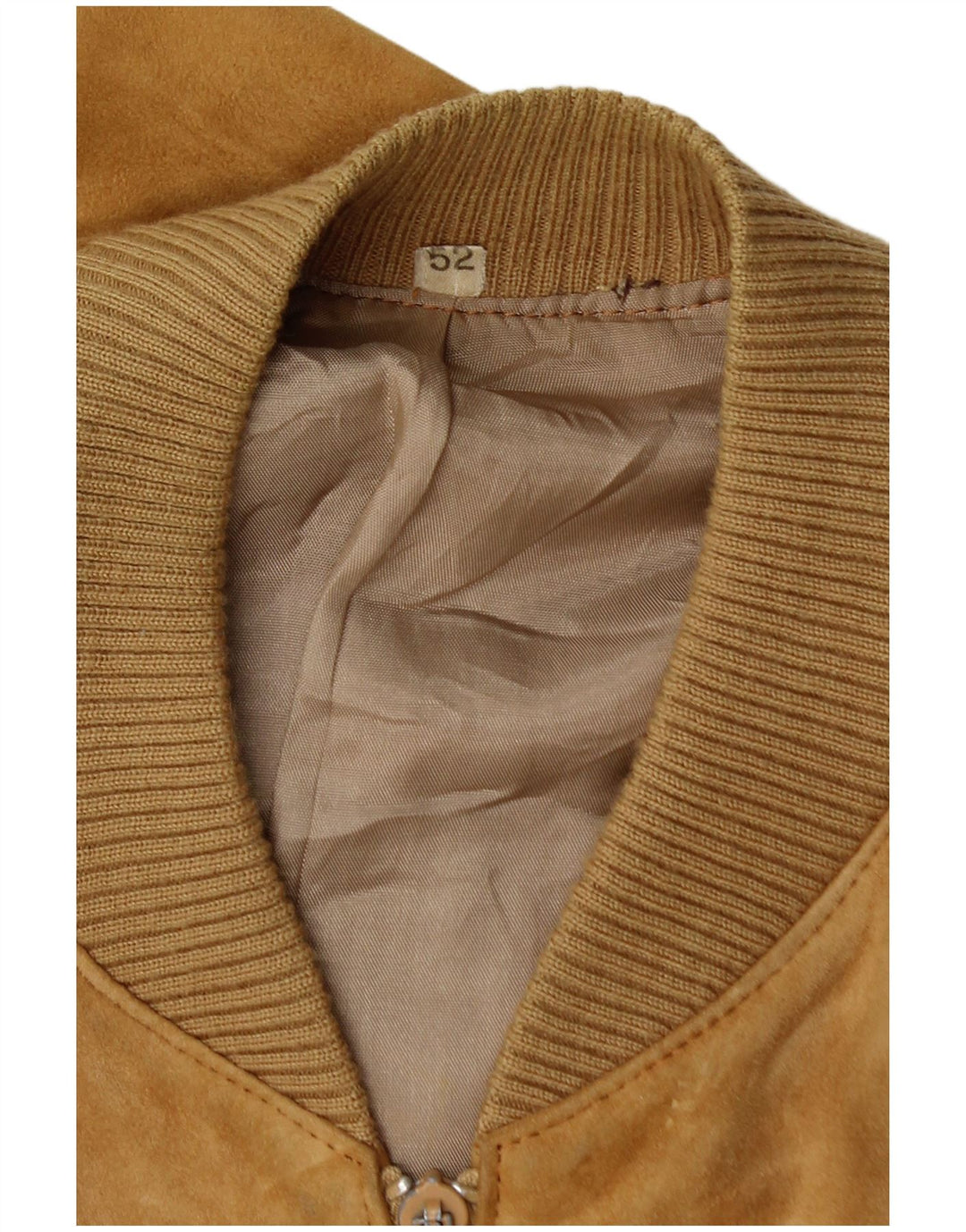 Vintage herre ruskind bomberjakke IT 52 XL Beige