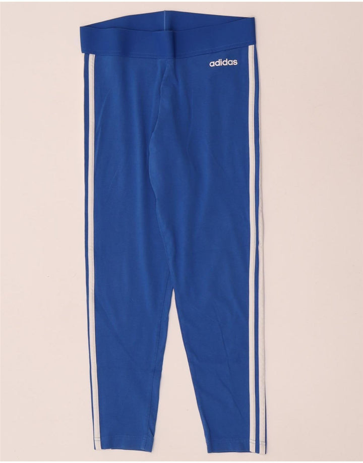 Adidas Dame Leggings UK 12/14 Medium Blue Bomuld
