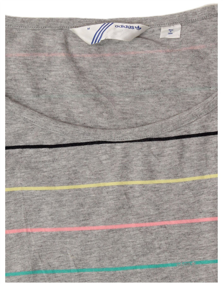 ADIDAS T-shirtkjole til kvinder UK 14 Mellem grå stribet bomuld