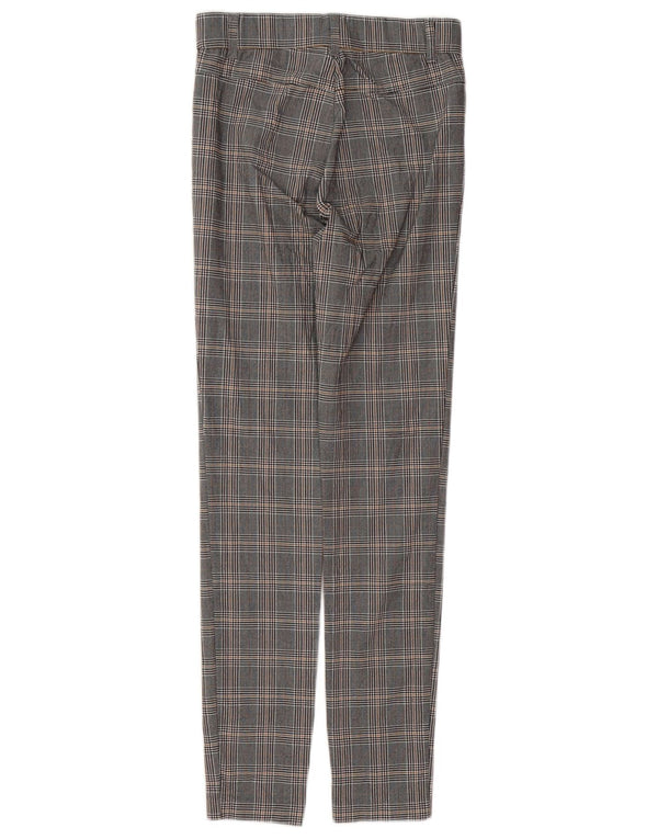 ZARA Womens Skinny Casual Trousers Small W26 L28 Grey Houndstooth Viscose