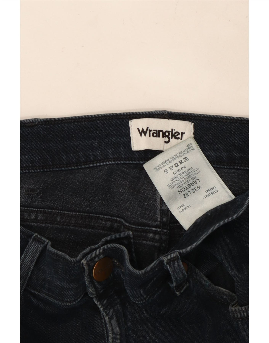 WRANGLER Herre Larston Slim Jeans W32 L29 Marineblå Bomuld