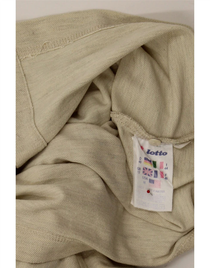 LOTTO Womens Short Sleeve Shirt UK 12 Medium Beige Polyester Vintage Lotto and Second-Hand Lotto from Messina Hembry 