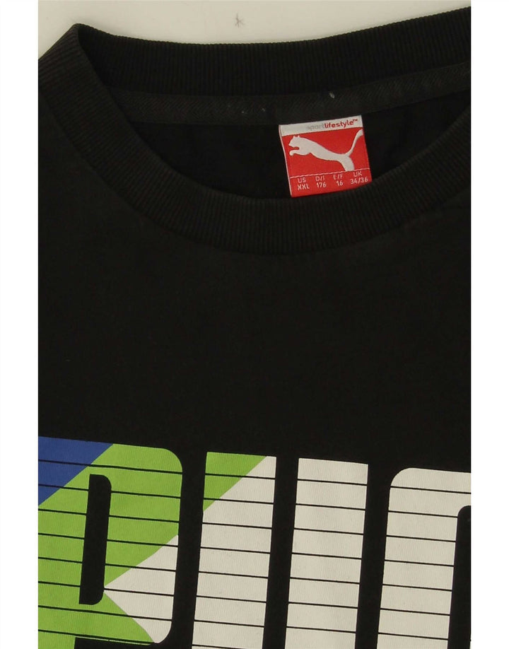 Puma Boys Grafisk T-Shirt Top 15-16 år Sort