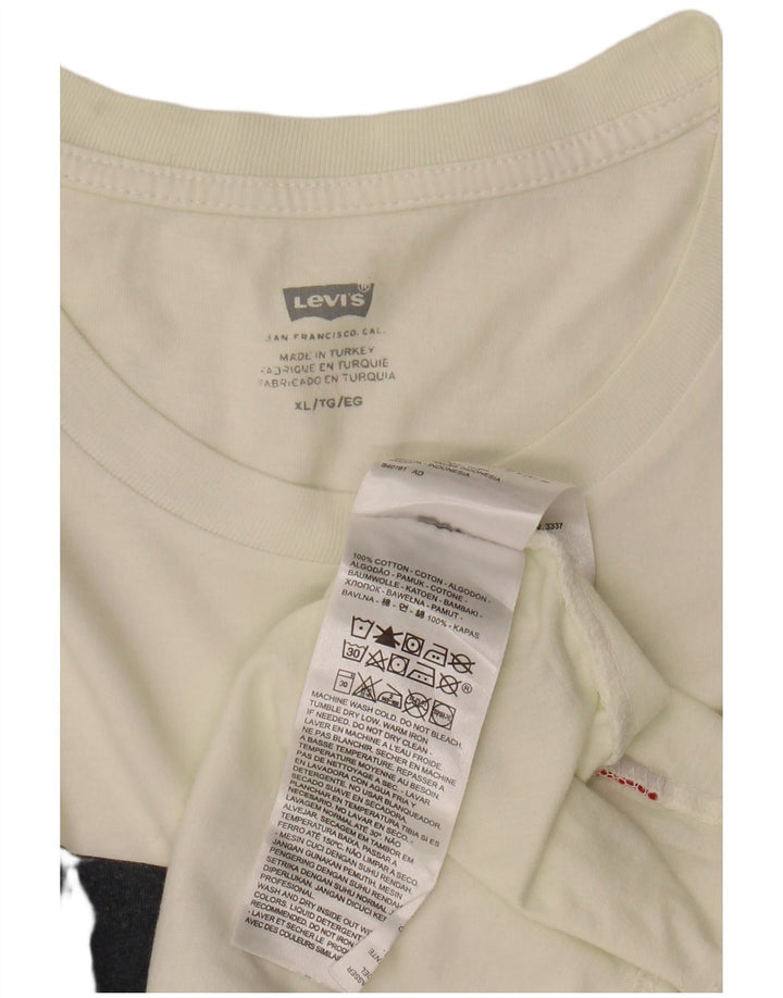 LEVI'S Mens Graphic T-Shirt Top XL White Cotton