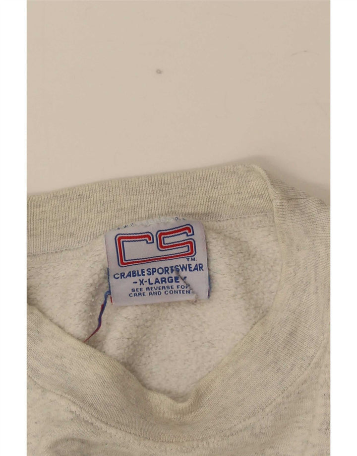 Vintage Herre Grafisk Sweatshirt Jumper XL Grå Bomuld