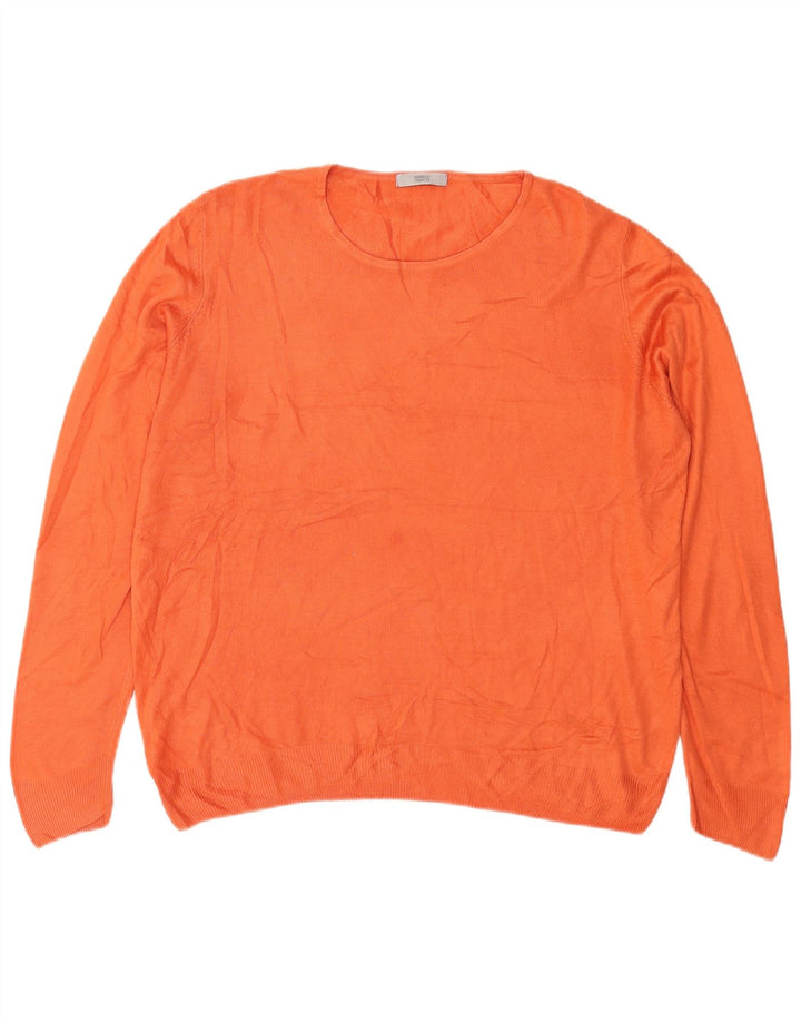 Marks & Spencer Dame Oversized Boat Neck Jumper Sweater UK 18 XL Orange