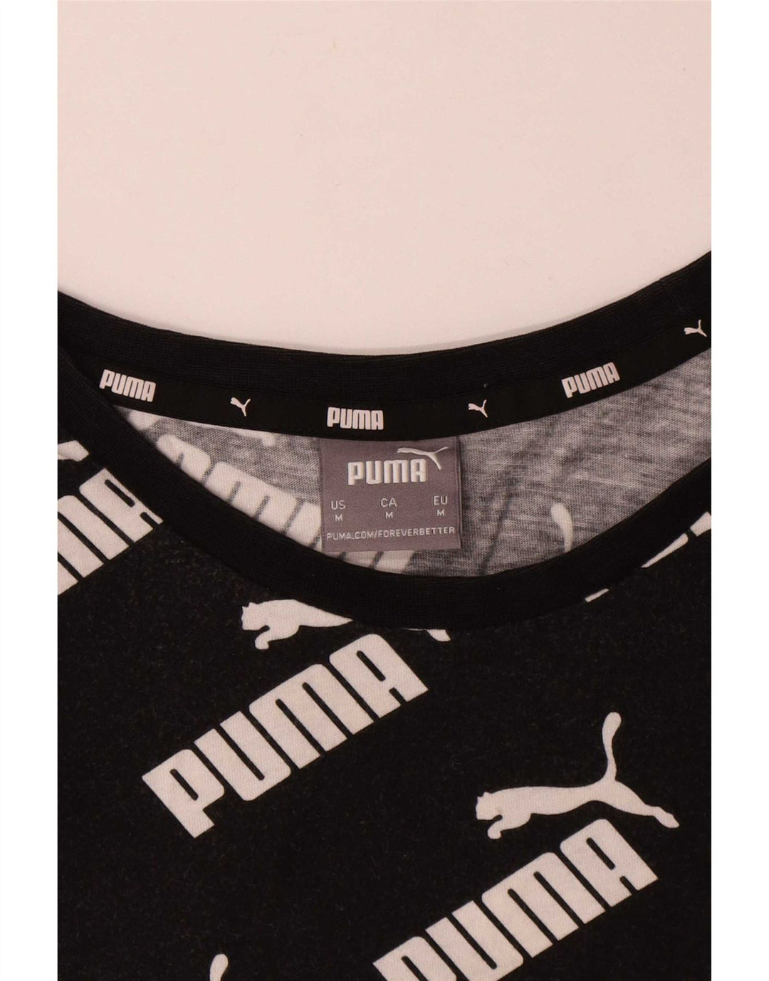 Puma Herre Grafisk T-Shirt Top Medium Sort Bomuld