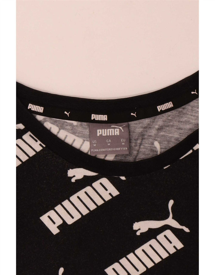 Puma Herre Grafisk T-Shirt Top Medium Sort Bomuld