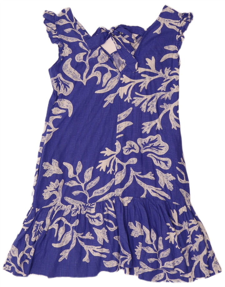 Næste Dame A-Line Kjole UK 10 Small Blue Floral Viscose