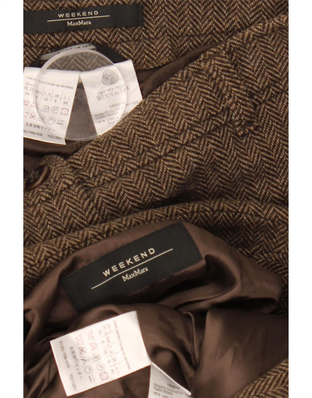 Max Mara Womens Weekend 2-delt jakkesæt UK 8 Small W28 L33 Brun sildeben