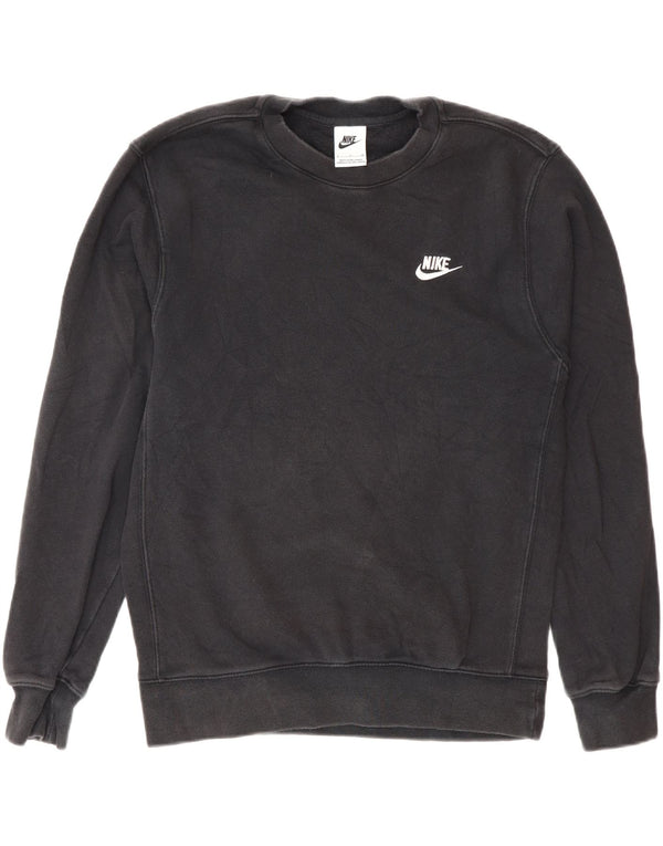 Nike Dame Oversized Sweatshirt Jumper UK 10 Small Black Bomuld