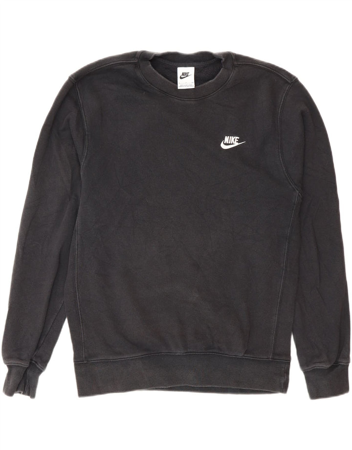 Nike Dame Oversized Sweatshirt Jumper UK 10 Small Black Bomuld