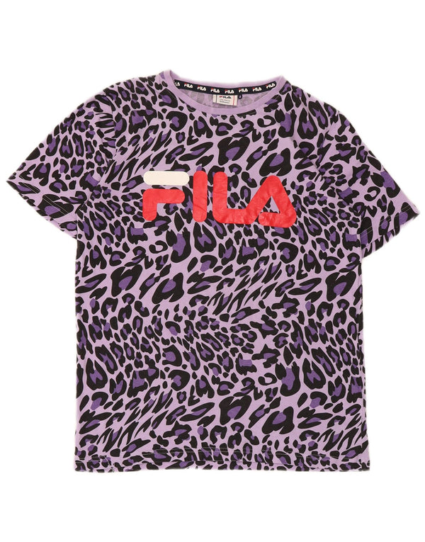 Fila piger grafisk t-shirt top 15-16 år lilla dyreprint bomuld