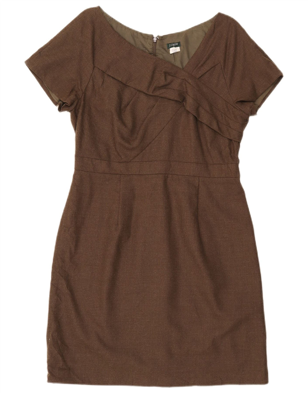 J. CREW Womens Sheath Dress US 12 Large Brown Wool