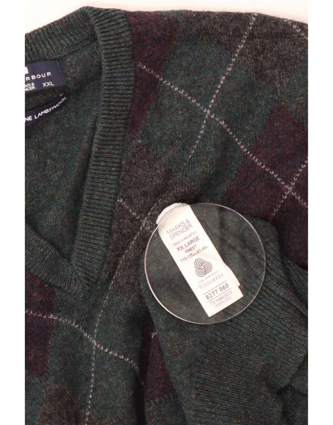 Marks & Spencer Herre Blue Harbor V-hals sweater 2XL Grøn