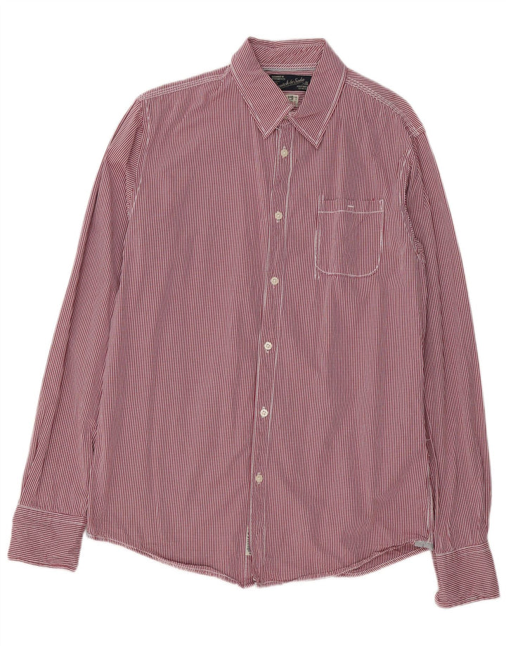 SCOTCH & SODA Mens Shirt Large Burgundy Check Cotton