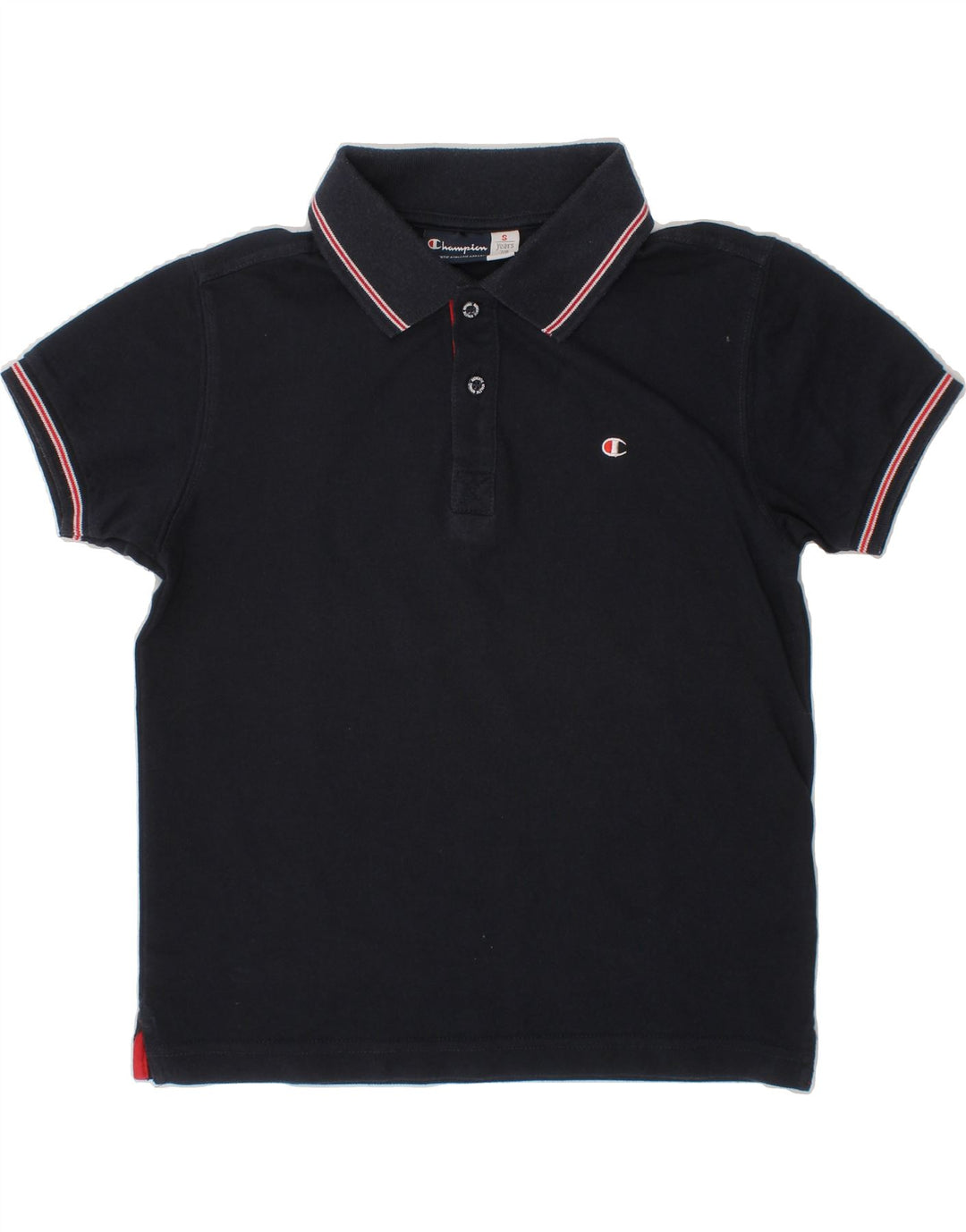 CHAMPION Boys Polo Shirt 7-8 Years Small Navy Blue Cotton Vintage Champion and Second-Hand Champion from Messina Hembry 