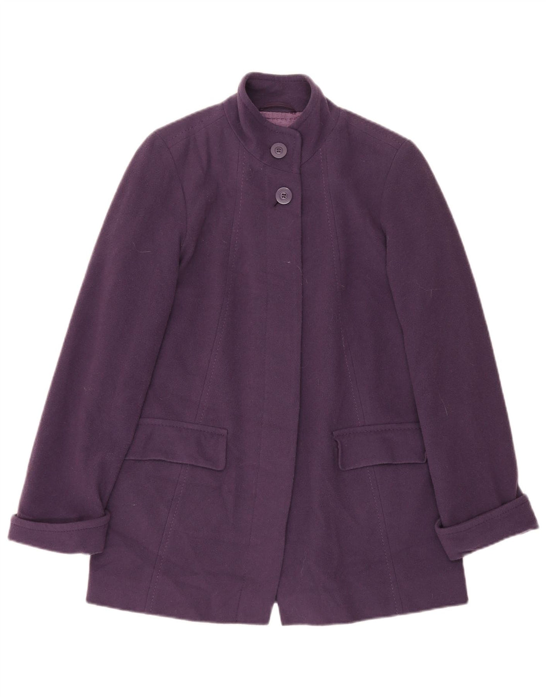 Marks & Spencer Dame Oversized Overfrakke UK 10 Small Purple New Wool
