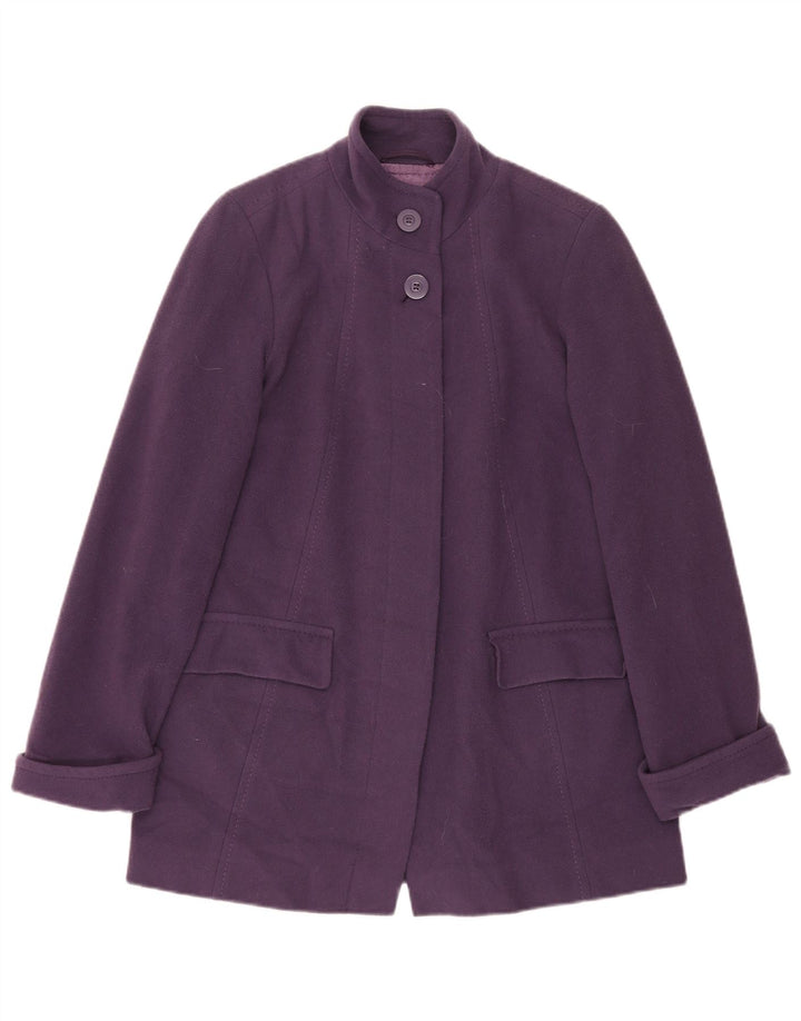 Marks & Spencer Dame Oversized Overfrakke UK 10 Small Purple New Wool