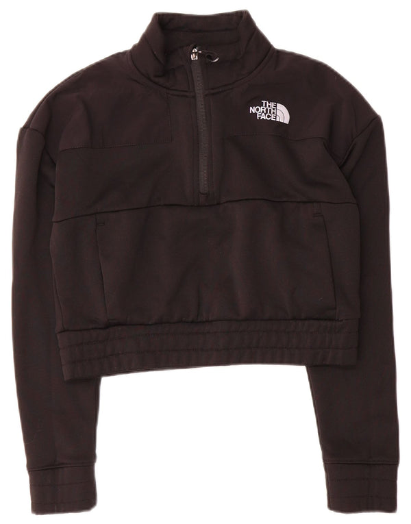 The North Face Dame Loose Fit Crop Sweatshirt Jumper UK 6 XS Sort