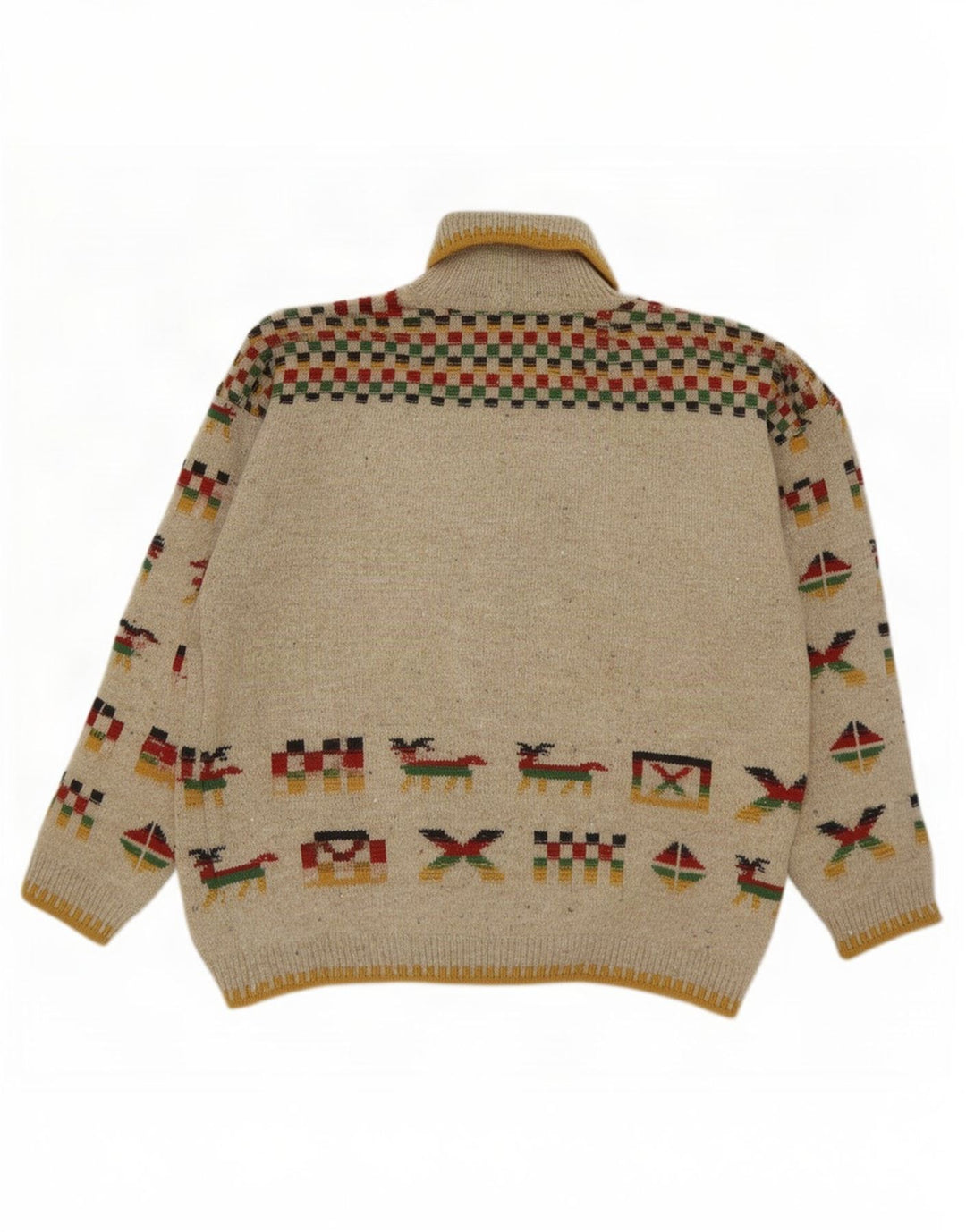 Silvy Womens Roll Neck Jumper Sweater IT 42 Medium Beige Geometrisk nyhed