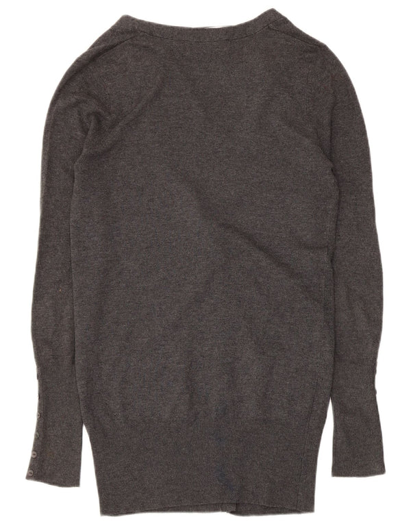 Zara Dame Cardigan Sweater UK 12 Medium Grey Rayon