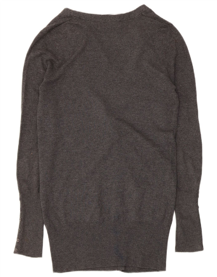 Zara Dame Cardigan Sweater UK 12 Medium Grey Rayon