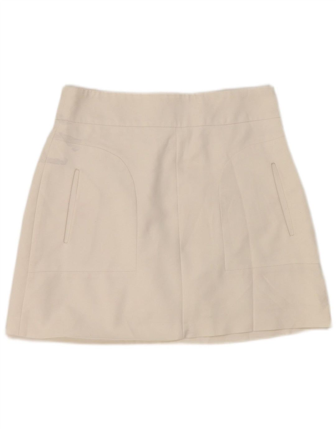 Zara Dame Mini Nederdel Medium W28 Hvid Bomuld