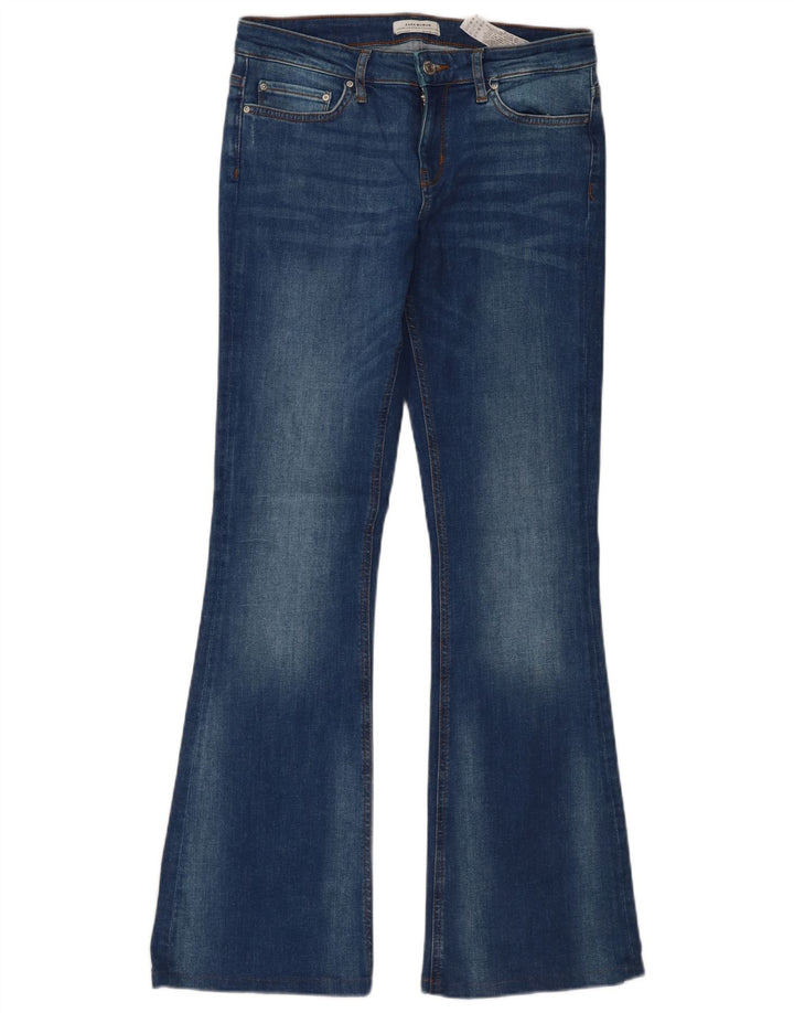 Zara Dame Flared Jeans EU 38 Small W28 L32 Blå Bomuld