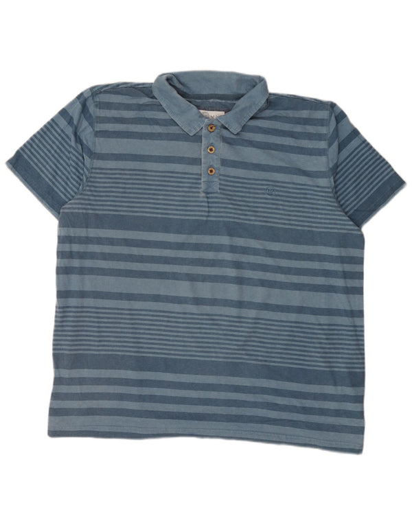 Fat Face Herre Polo Shirt 2XL Blå Stribet Bomuld