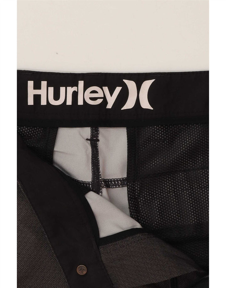 Hurley Herre Chino Shorts W33 Medium Grey Geometrisk Polyester