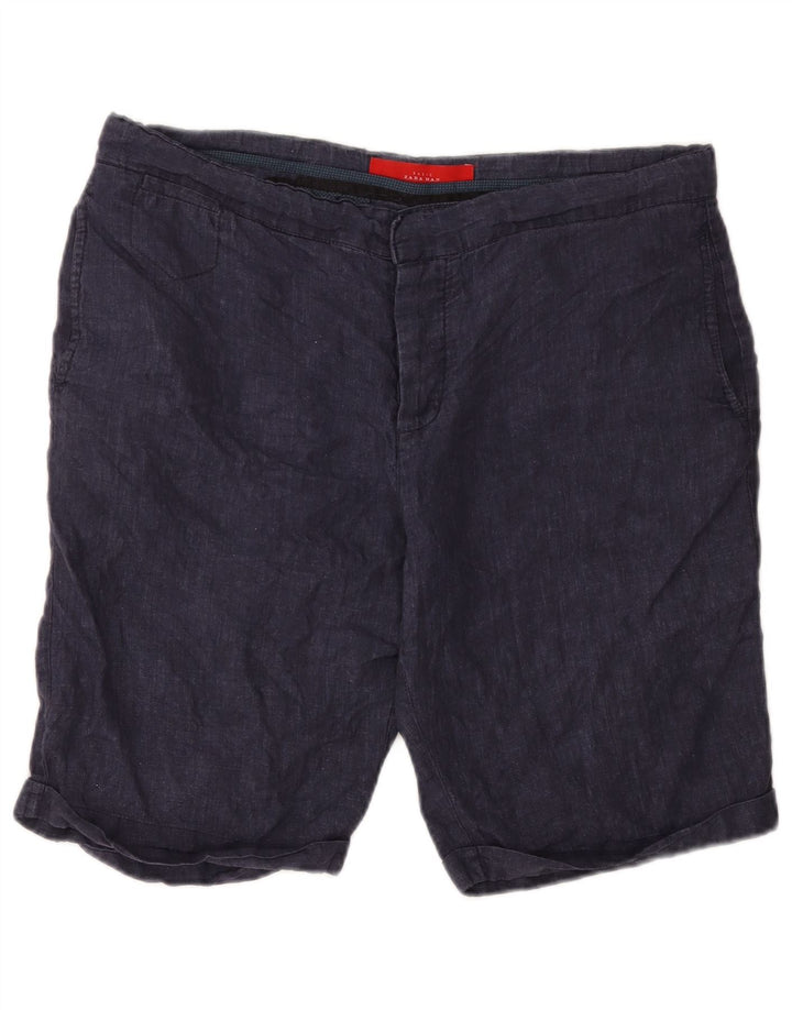 Zara Herre Chino Shorts W36 Large Navy Blue