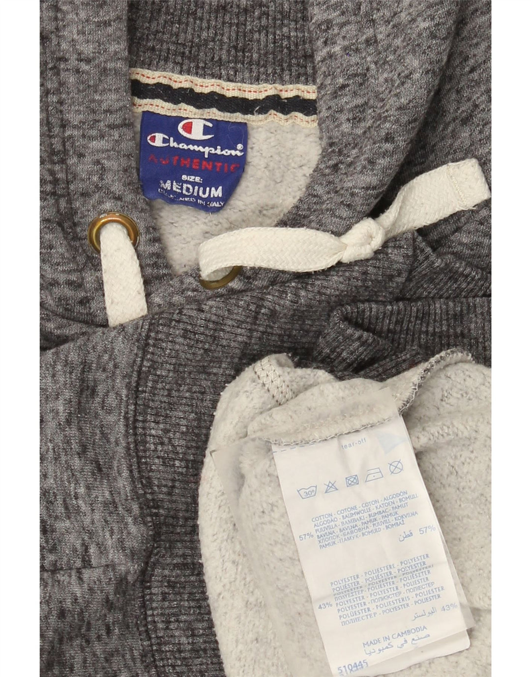 Champion Herre grafisk hættetrøje Jumper Medium Grey Flecked Bomuld