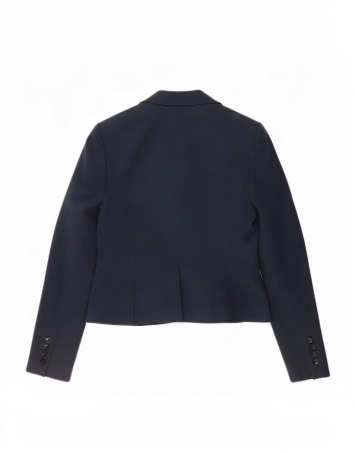 L.K. Bennett Dame 1 Knap Blazer Jacket UK 10 Small Navy Blue Polyester