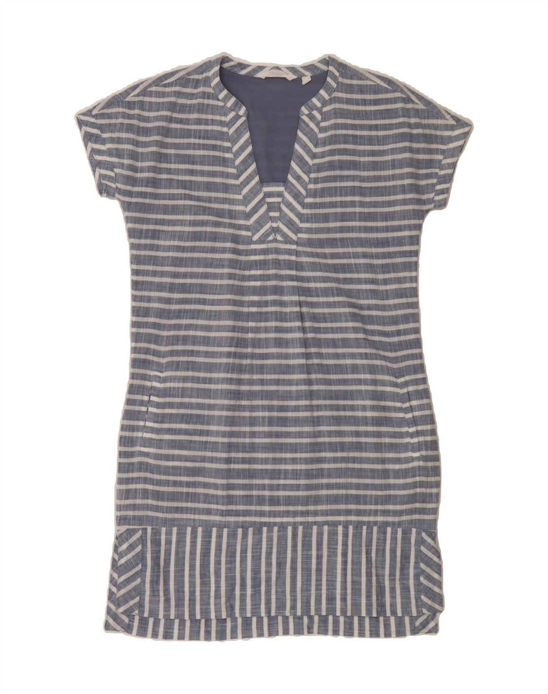 ATHLETA Womens Basic Dress UK 6 XS Navy Blue Striped Cotton Vintage Athleta and Second-Hand Athleta from Messina Hembry 