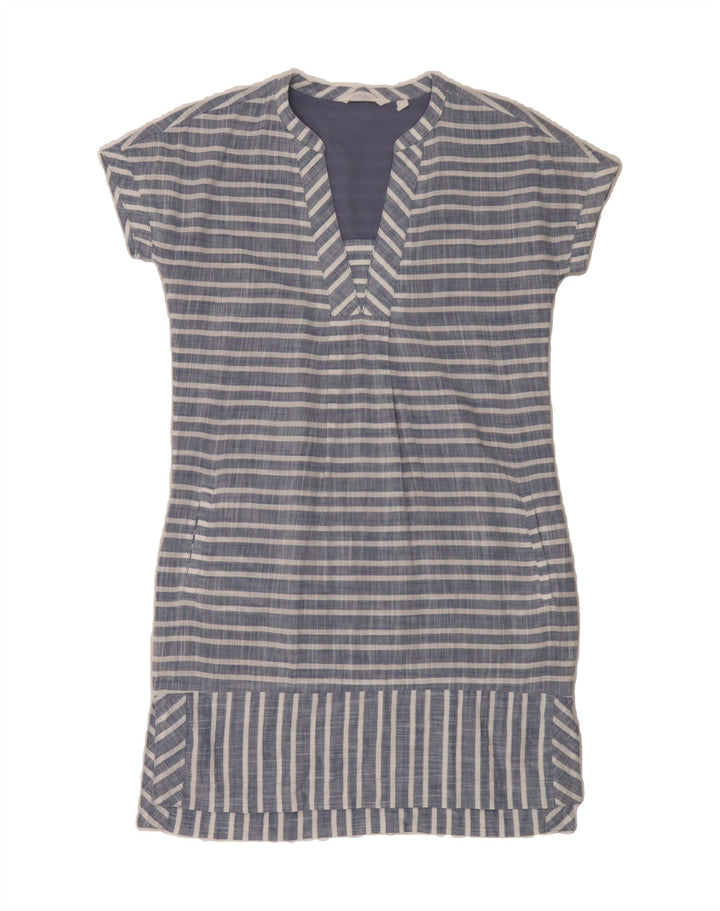 ATHLETA Womens Basic Dress UK 6 XS Navy Blue Striped Cotton Vintage Athleta and Second-Hand Athleta from Messina Hembry 