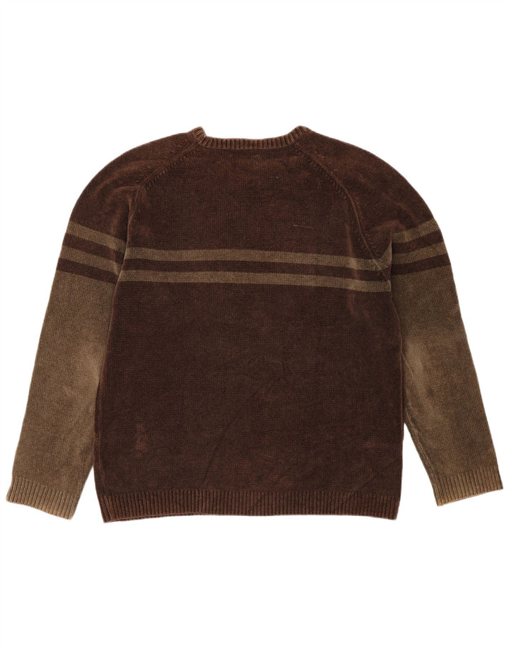Massimo Dutti Herre sweater med rund hals XL brun stribet bomuld
