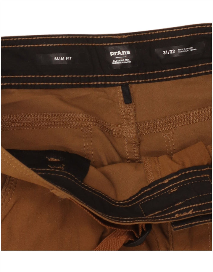 Prana Herre Slim Fit Cargo Bukser W31 L32 Brun Nylon