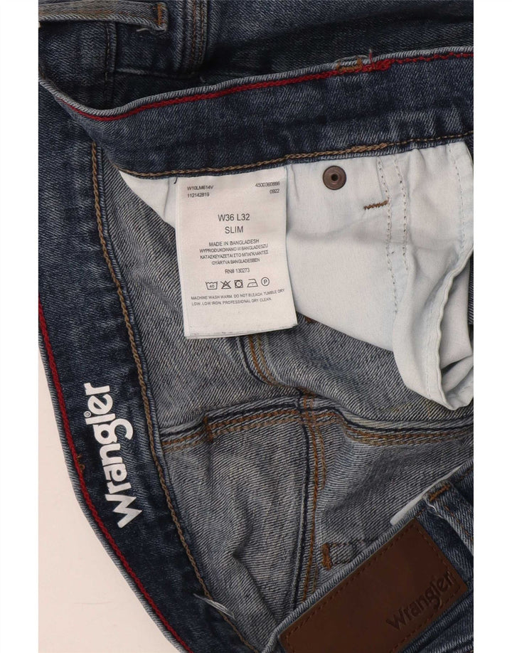 Wrangler Slim Jeans til mænd W36 L32 blå bomuld