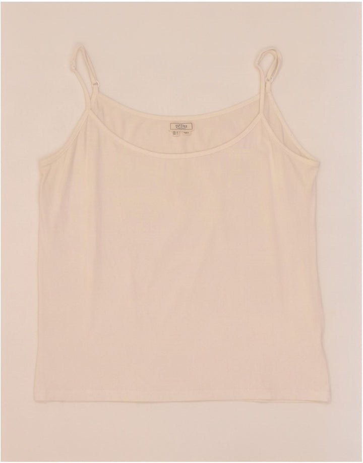 Fat Face Dame Cami Top UK 14 Stor Hvid Bomuld