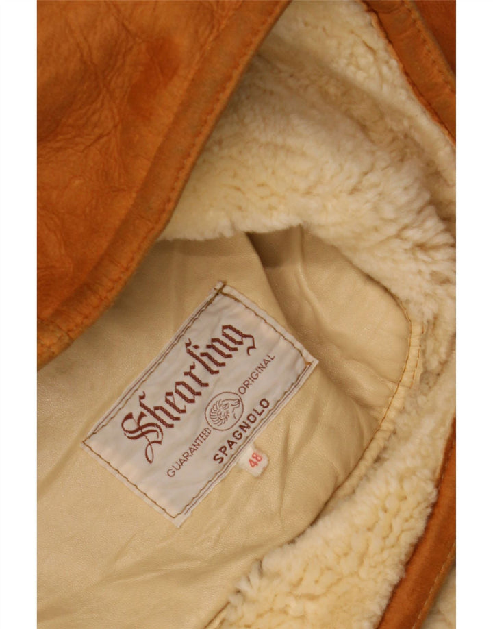 Vintage Herre Shearling Jacket IT 48 Medium Brun