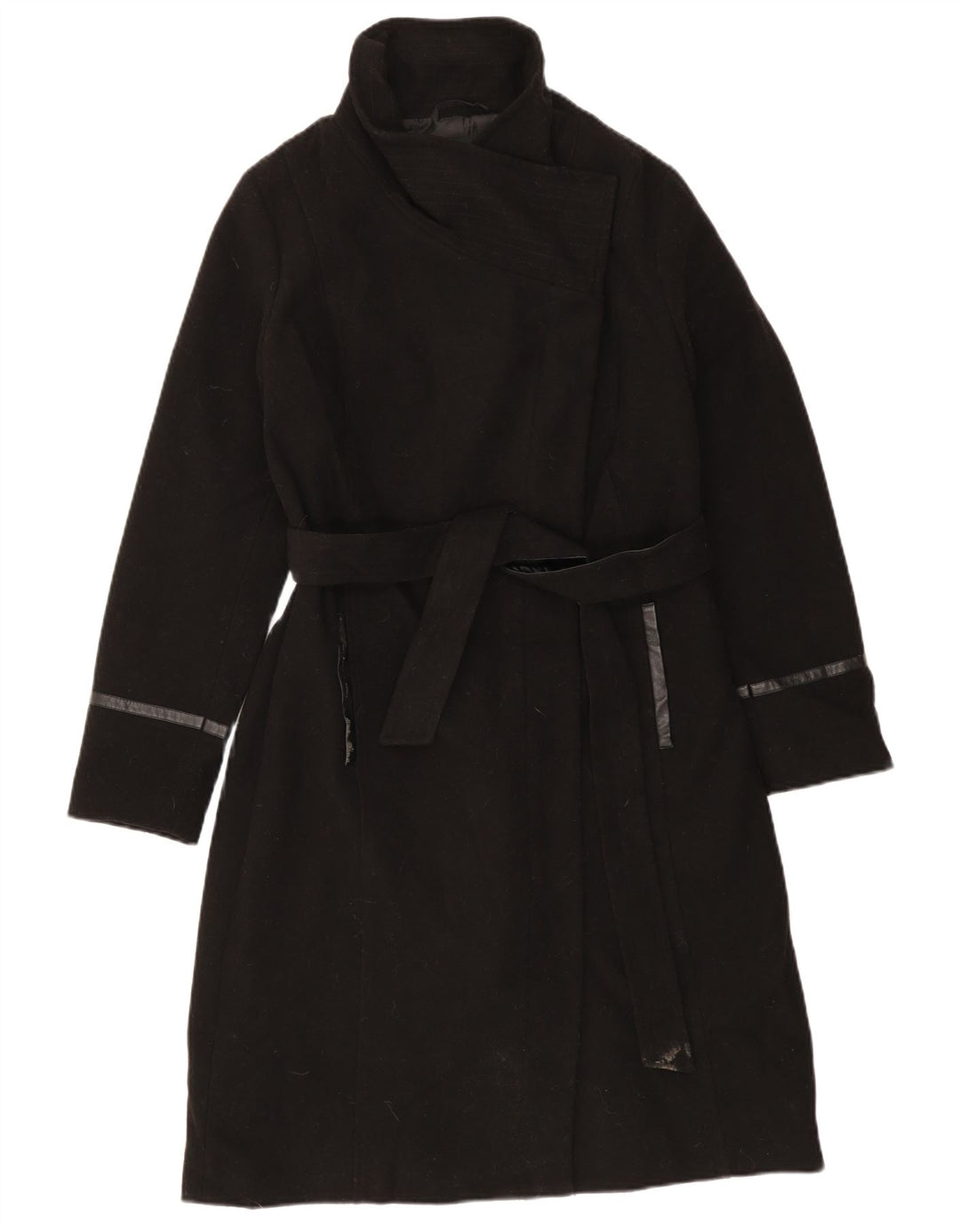 Oasis Dame Overfrakke UK 16 Stor Sort Polyester