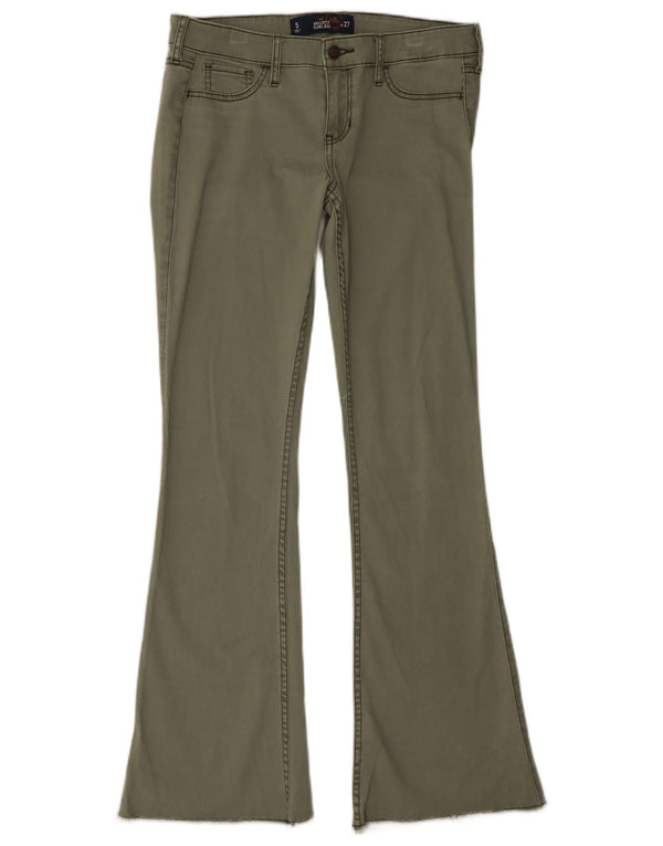 Hollister Womens Flared Jeans US 5 Small W27 L31 Khaki Cotton