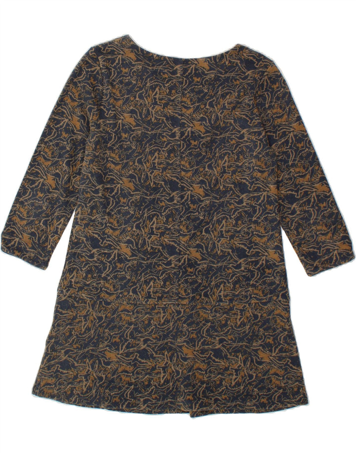 WHITE STUFF Womens Abstract Pattern A-Line Dress UK 10 Small Navy Blue Vintage White Stuff and Second-Hand White Stuff from Messina Hembry 