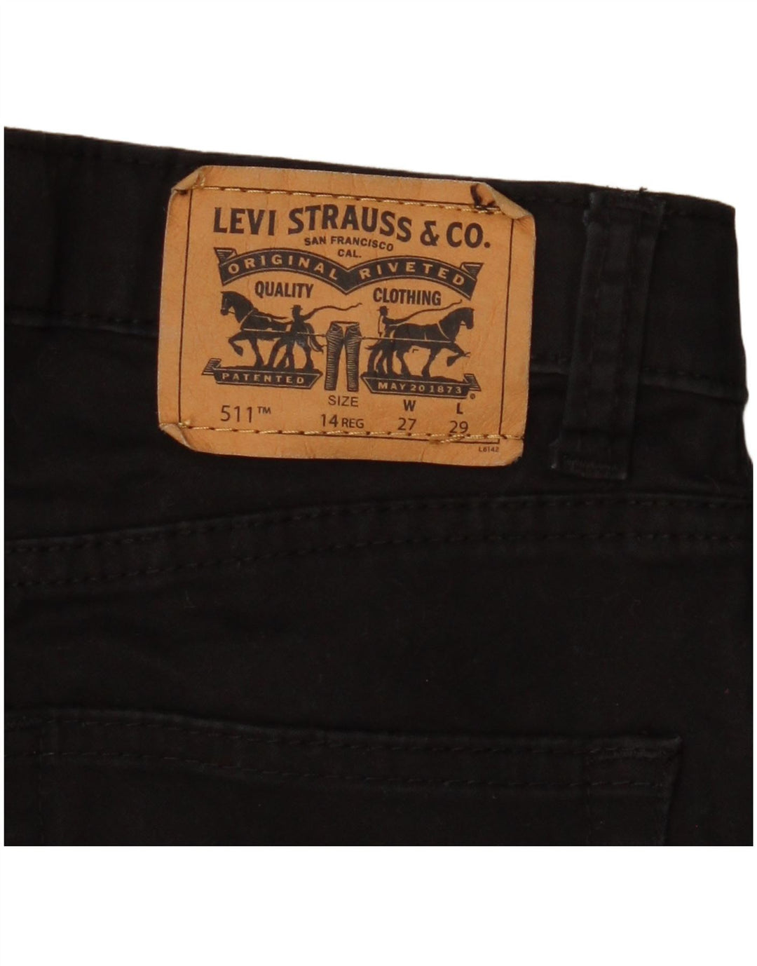LEVI'S Boys 511 Slim Jeans 13-14 år W27 L29 sort bomuld